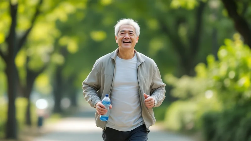 ウォーキングで運動習慣をつくり尿酸値対策に取り組む40代から50代の日本人男性